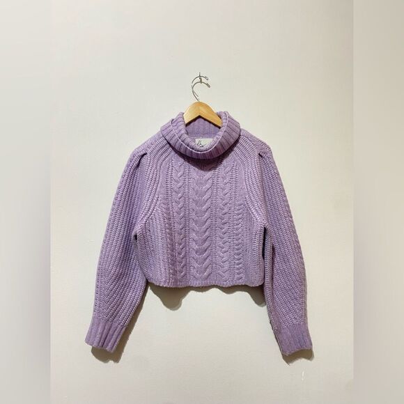 NWOT dh NEW YORK Ronan Cropped Cable Turtleneck Sweater - Picture 2 of 4